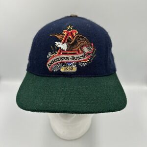 Vtg Anheuser Busch Eagle Trucker Cap Hat Logo Adjustable Suede Collector Edition